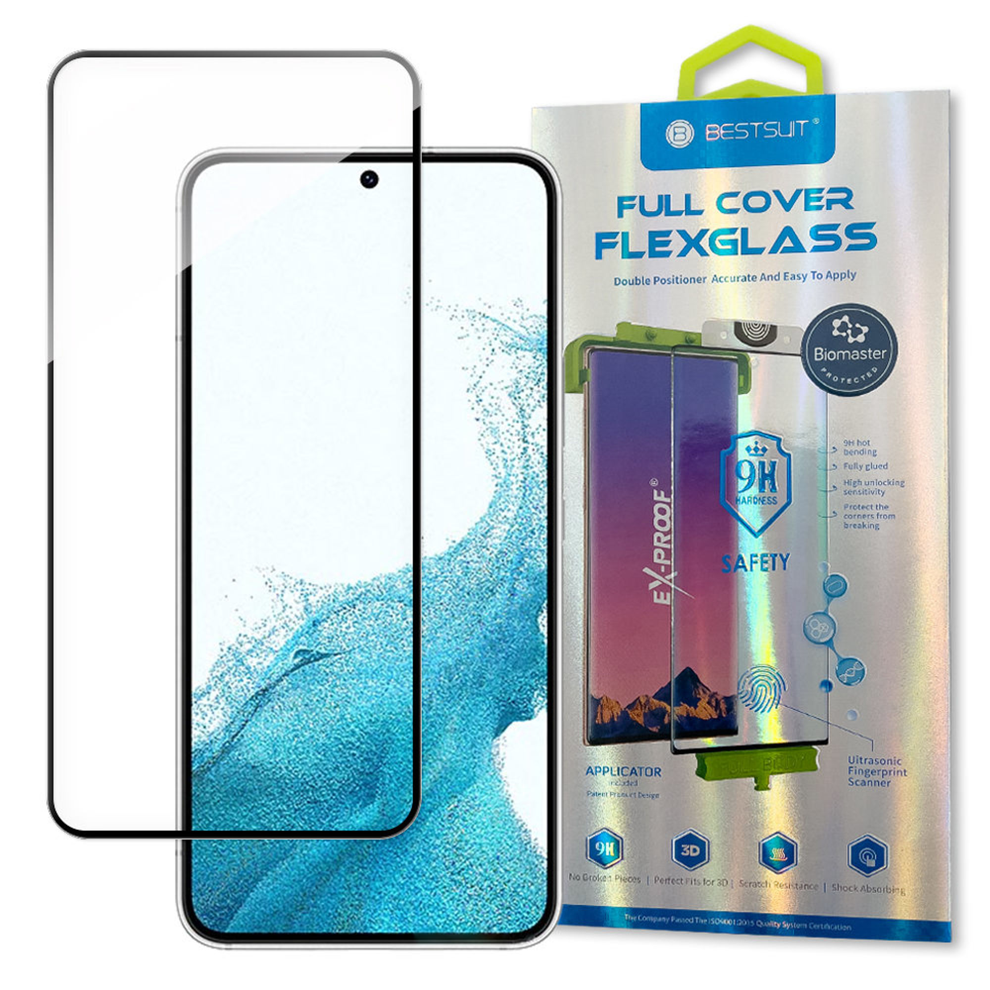 Bestsuit 3D Edge Nano Flexi Glass üvegfólia teljes képernyős edzett üveg kerettel Samsung Galaxy S22 Transparent készülékhez