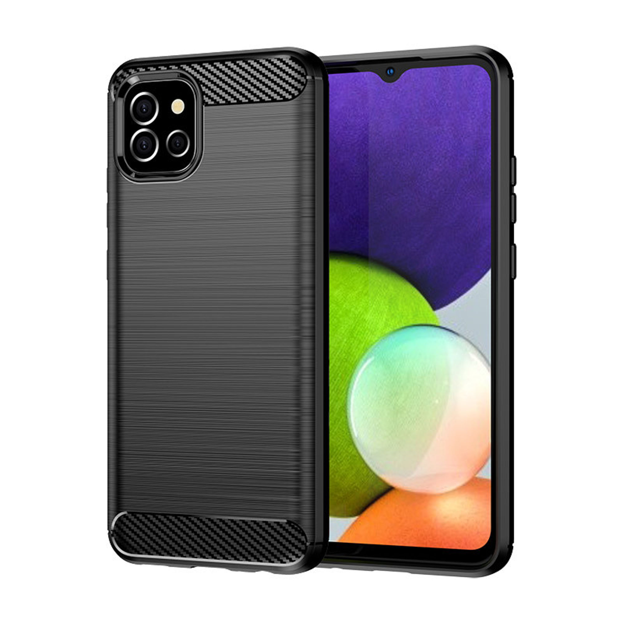 Carbon Case Flexibilis tok Samsung A03S EU (166.5) fekete