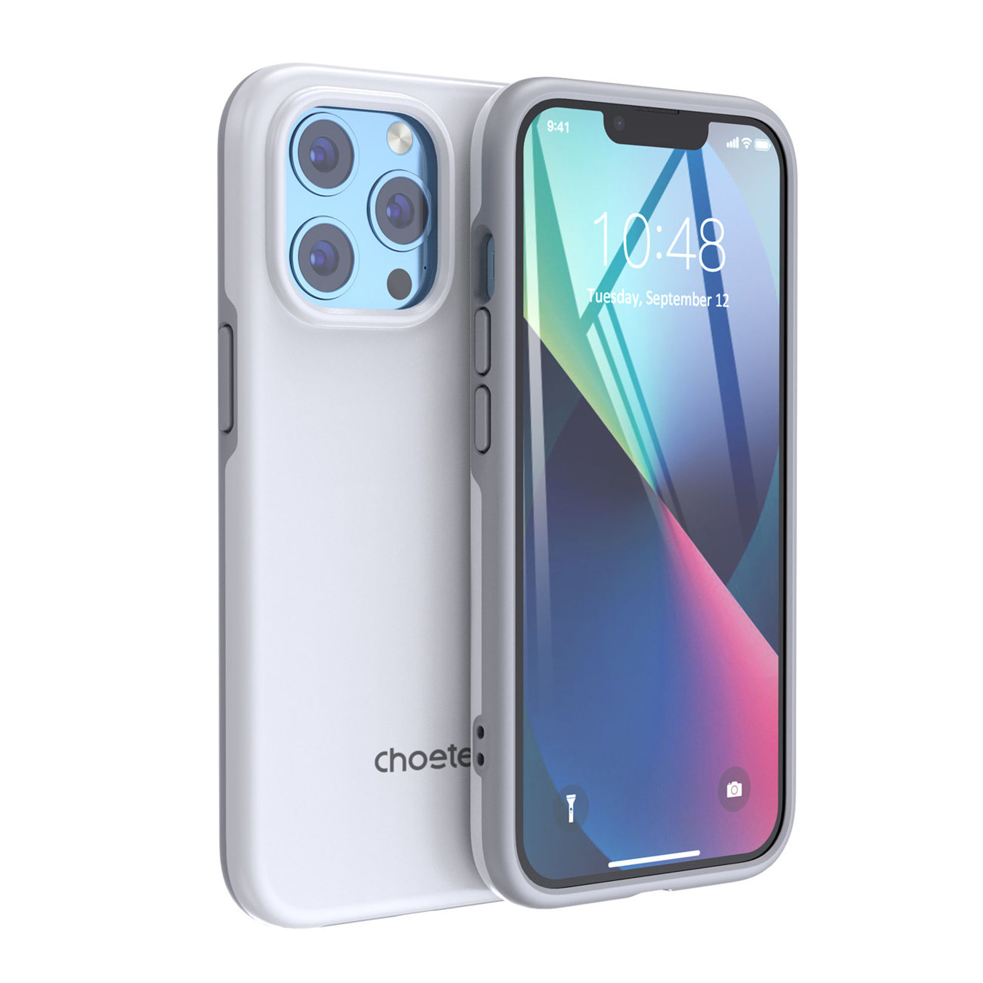 Choetech MFM leesésgátló tokvédő iPhone 13 Pro Max telefonhoz fehér (PC0114-MFM-WH)