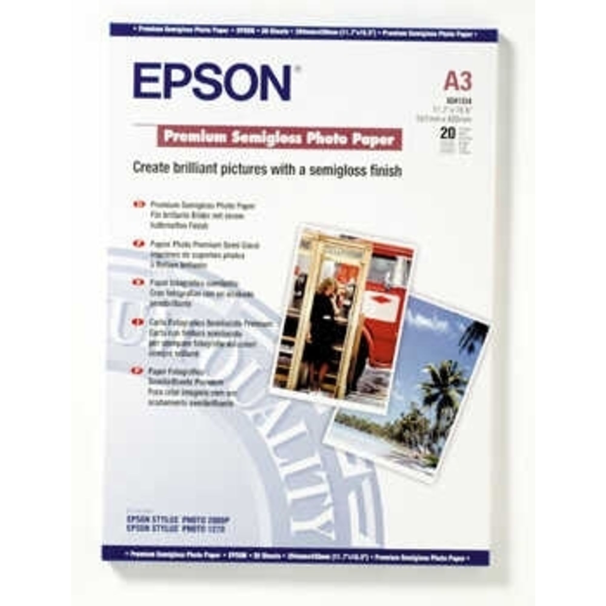 Epson Premium selyemfényű A3 inkjet fotópapír 251gr. 20 ív C13S041334