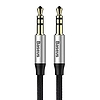 3,5 mm-es mini jack audiokábel AUX Baseus Yiven 1m, fekete és ezüst (CAM30-BS1)