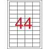 Apli 01223 48,5x25,4mm 4 pályás poliészter lézer etikett időjárásálló matt áttetsző 44 címke/ív 20ív/csomag
