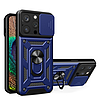 Armor vezérműpajzs tok állvánnyal és camerarafedéllel iPhone 15 Pro Max hibrid páncél vezérműpajzshoz - kék