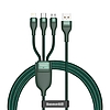 Baseus - adatkábel Flash sorozat 3 az 1-ben (CA1T3-06) - USB a Type-C-hez, Lightning, Micro-USB 66 W, 1,2 m - zöld (KF239159)