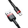 Baseus Cafule 1,5A 2 m-es Lightning USB-kábel, fekete-piros (CALKLF-C19)