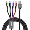 Baseus Fast 4 az 1-ben USB-C / 2x Lightning / Micro 3,5A 1,2 m-es kábel, fekete (CA1T4-A01)
