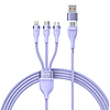 Baseus Flash Series 2, 3 az 1-ben USB kábel, USB-C / Micro USB / Lightning, 100W, 1.2m lila (CASS030105)