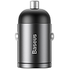 Baseus Tiny Star mini autós töltő, USB, QC 3.0, 30 W, szürke (VCHX-A0G)