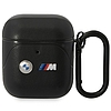BMW BMA222PVTK AirPods 1/2 borító fekete/fekete bőr ívelt vonal