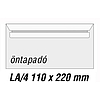 Silverball boríték LA4 110x220mm szilikonos bélésnyomott bal ablakos 45x90 mm