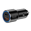 Budi autós töltő, USB + USB-C, 36 W, fekete (628TQ)