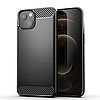 Carbon Case Flexible Cover TPU tok iPhone 13 mini fekete készülékhez
