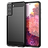Carbon Case Flexible Cover TPU tok Samsung Galaxy S21+ 5G (S21 Plus 5G) fekete