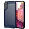 Carbon Case Flexible Cover TPU tok Samsung Galaxy S21+ 5G (S21 Plus 5G) kék