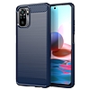 Carbon Case Flexible Cover TPU tok Xiaomi Redmi Note 10 / Redmi Note 10S kékhez