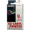 Casio XR-9 WER1 feliratozószalag 9mm x 8m fehér - piros