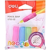 Ceruzafogó, 4 darabos, DELI Neon, 4 különböző szín (DEU75002)