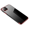 Clear Color Case Gel TPU Galvanizáló keret Cover Samsung Galaxy A22 4G piros