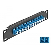 Delock 10 üvegszálas patch panel 12 portos LC Duplex kék 1U fekete (66765)