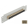 Delock 10 üvegszálas patch panel 12 portos SC Simplex bézs 1U szürke (66783)