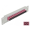 Delock 10 üvegszálas patch panel 12 portos SC Simplex ibolya 1U szürke (66785)