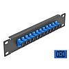 Delock 10 üvegszálas patch panel 12 portos SC Simplex kék 1U fekete (66760)