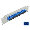 Delock 10 üvegszálas patch panel 12 portos SC Simplex kék 1U szürke (66781)