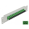 Delock 10 üvegszálas patch panel 12 portos SC Simplex zöld 1U szürke (66782)
