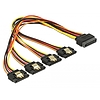 Delock 15 pin-es SATA kábel  15 pin-es SATA tápcsatlakozó kimeneti 4 x egyenes 30 cm (60157)