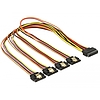 Delock 15 pin-es SATA kábel  15 pin-es SATA tápcsatlakozó kimeneti 4 x egyenes 50 cm (60158)