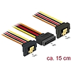 Delock 15 pin-es SATA kábel bemeneti zár funkcióval  2 db 15 pin-es SATA tápcsatlakozó kimeneti 15 (60145)