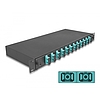 Delock 19 optikai szálösszefűző doboz 12 db. SC Duplex OM3 1U teljes elrendezés kész az összefűzésre (67007)