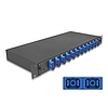 Delock 19 optikai szálösszefűző doboz 12 db. SC Duplex OS2 1U teljes elrendezés kész az összefűzésre (67006)