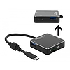 Delock 3 portos, USB 3.1 Gen 1 elosztó USB Type-C kapcsolattal és SD + Micro SD Slottal (64045)