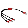 Delock 30 cm hosszú, USB töltő kábel 3 az 1-ben Lightning -, Micro USB- és USB Type-C csatlakozásho (85891)