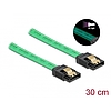 Delock 6 Gb/s SATA kábel UV fényhatással zöld színű, 30 cm (82064)
