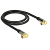 Delock 90 -s koax (IEC) dugó - 90 -s koax (IEC) aljzat kábel, 1m, fekete RG6/U (88781)
