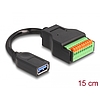 Delock A-típusú USB 3.2 Gen 1 kábel anya - terminal block adapter lenyomó gombbal 15 cm (66241)