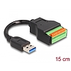 Delock A-típusú USB 3.2 Gen 1 kábel apa - terminal block adapter lenyomó gombbal 15 cm (66240)