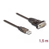 Delock Adapter A-típusú USB 2.0 - 1 x soros RS-232 D-Sub 9 tűs apa anyacsavarokkal 1,5 m (62645)