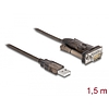 Delock Adapter A-típusú USB 2.0 - 1 x soros RS-232 D-Sub 9 tűs apa csavarokkal 1,5 m (62646)