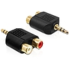 Delock adapter audio sztereo jack 3.5 mm 3 pin apa  2 x RCA (Cinch) anya (65365)