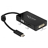 Delock adapter C-típusú USB-csatlakozó VGA / HDMI / DVI aljzat fekete (63925)