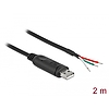 Delock Adapter cable USB 2.0 Type-A to Serial RS-232 with 3 open wires 2 m (90428)
