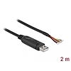 Delock Adapter cable USB 2.0 Type-A to Serial RS-232 with 9 open wires + Shielding 2 m (90416)