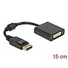 Delock Adapter DisplayPort 1.1-dugós csatlakozó DVI-csatlakozóhüvely passzív fekete (61008)