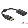 Delock Adapter DisplayPort 1.1-dugós csatlakozó -HDMI-csatlakozóhüvely passzív fekete (61011)