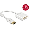 Delock Adapter Displayport 1.2-dugós csatlakozó  DVI-csatlakozóhüvely 4K aktív, fehér (62600)