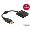 Delock Adapter DisplayPort 1.2-dugós csatlakozó -DVI-csatlakozóhüvely 4K passzív fekete (61023)