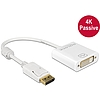 Delock Adapter Displayport 1.2-dugós csatlakozó  DVI-csatlakozóhüvely 4K passzív, fehér (62602)